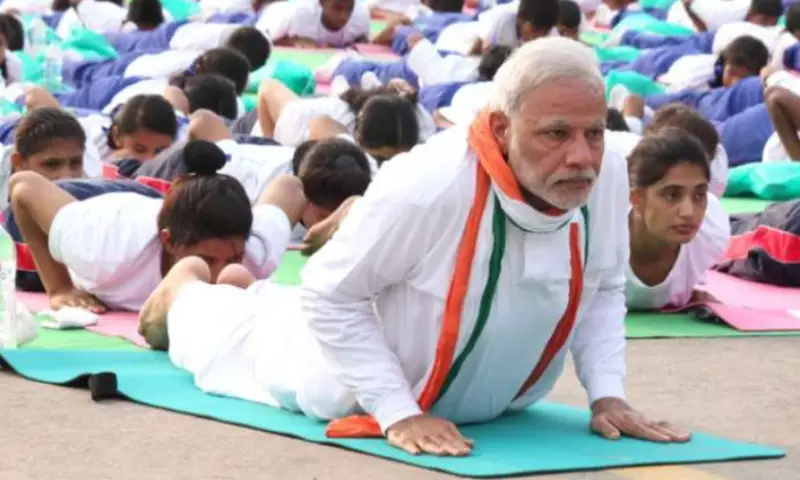 yoga by modi politician in India