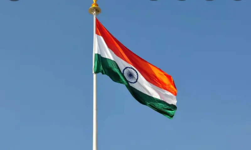 Indian flag with blue background