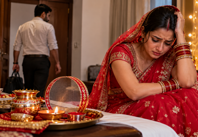 करवाचौथ पर पति नहीं लेकर आया पूजन सामग्री, नाराज पत्नी ने उठाया आत्मघाती कदम
