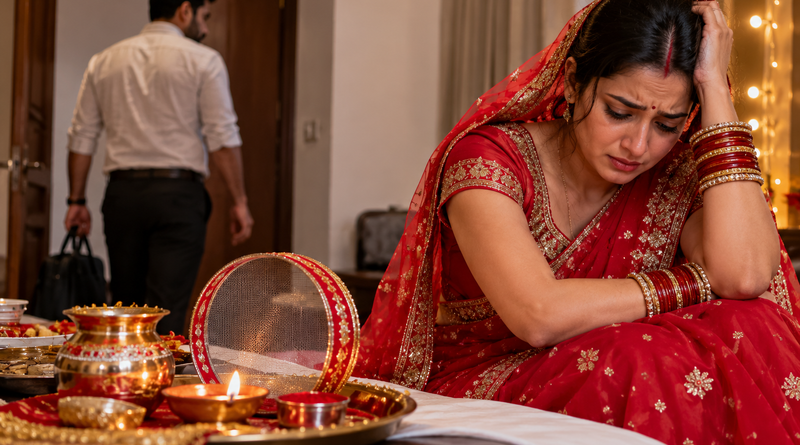 करवाचौथ पर पति नहीं लेकर आया पूजन सामग्री, नाराज पत्नी ने उठाया आत्मघाती कदम